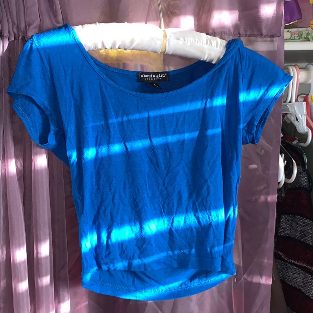 Simple blue crop top